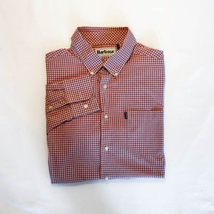 COPY - Barbour Red and White Check Tailored Fit Shirt M